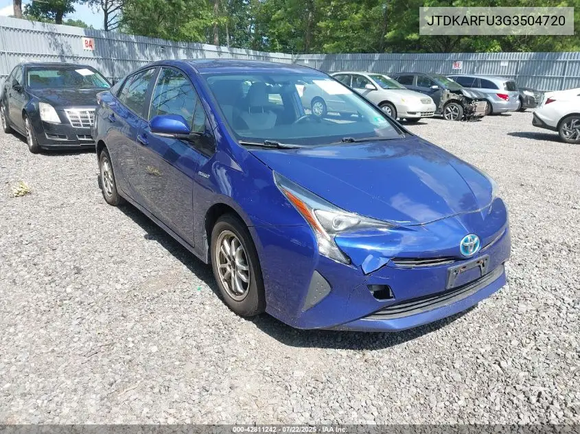 2016 Toyota Prius Three VIN: JTDKARFU3G3504720 Lot: 42811242