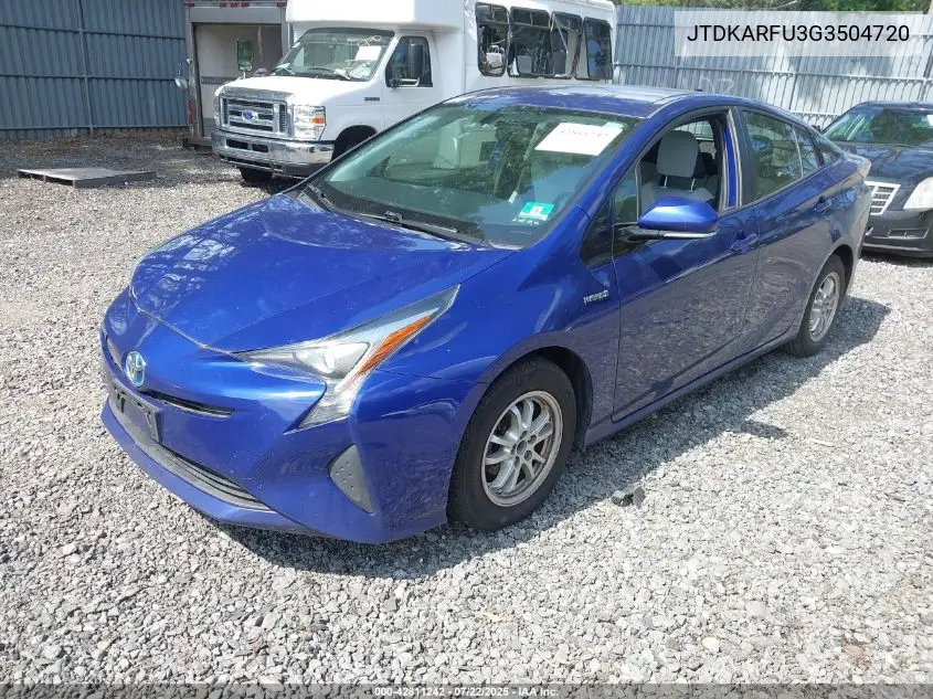 2016 Toyota Prius Three VIN: JTDKARFU3G3504720 Lot: 42811242