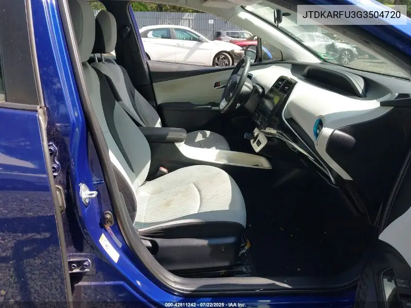 2016 Toyota Prius Three VIN: JTDKARFU3G3504720 Lot: 42811242