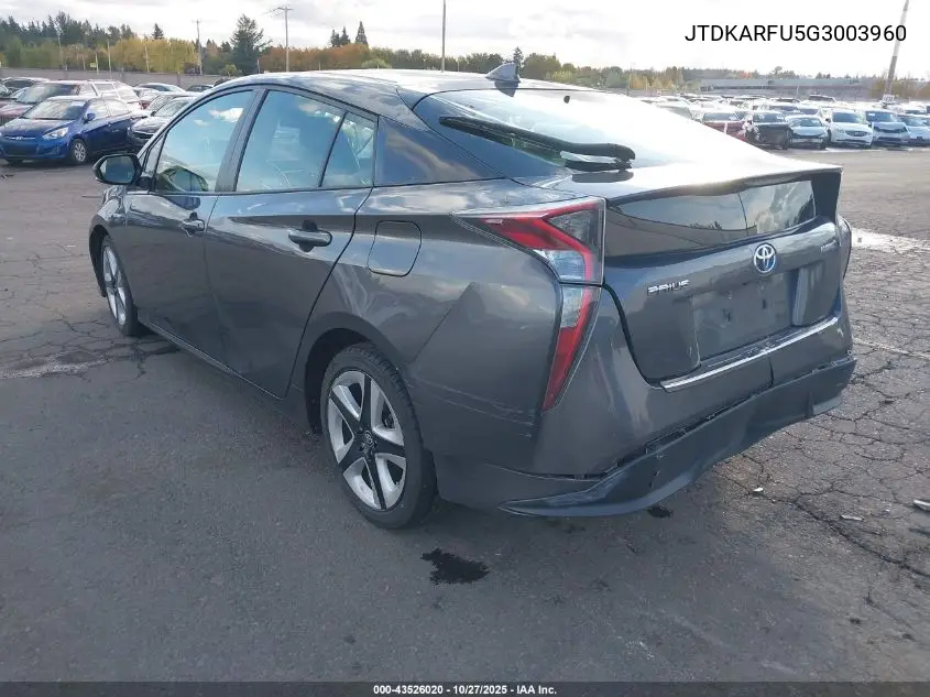JTDKARFU5G3003960 2016 Toyota Prius Three Touring