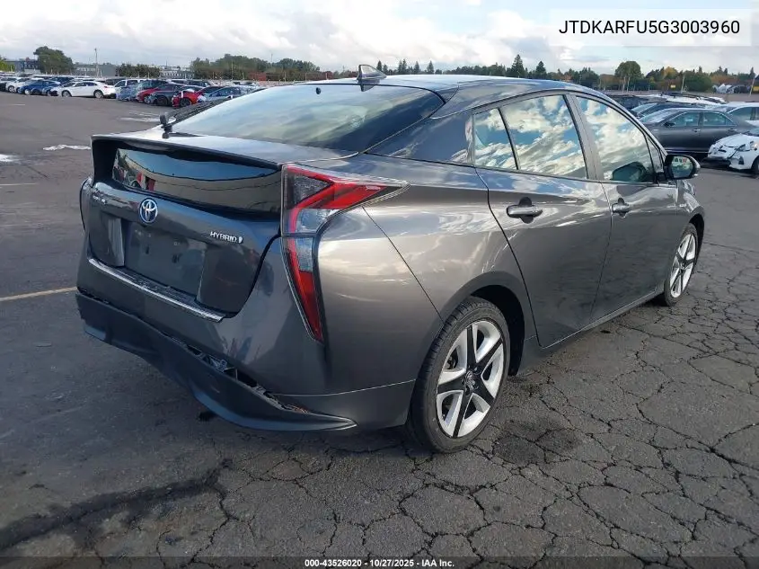 JTDKARFU5G3003960 2016 Toyota Prius Three Touring