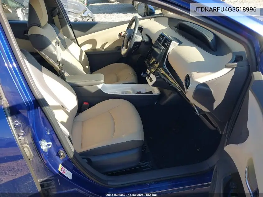 JTDKARFU4G3518996 2016 Toyota Prius Four