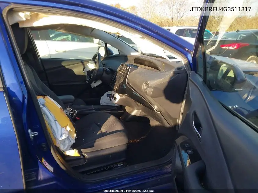 JTDKBRFU4G3511317 2016 Toyota Prius Two