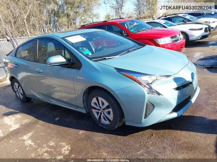 JTDKARFU4G3028204 2016 Toyota Prius Four