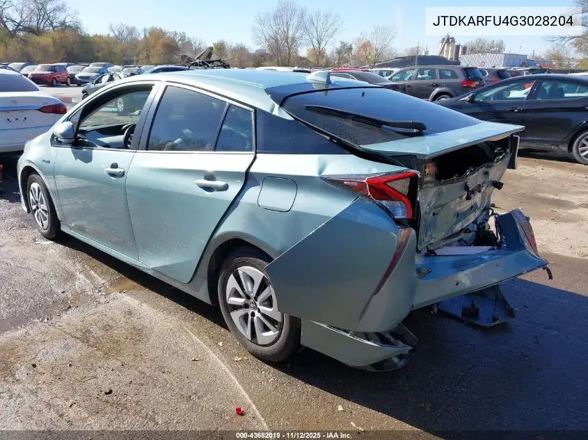 JTDKARFU4G3028204 2016 Toyota Prius Four