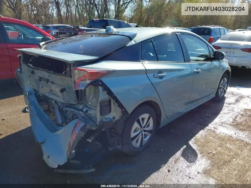 JTDKARFU4G3028204 2016 Toyota Prius Four