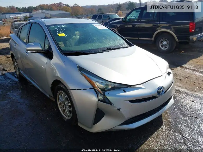 JTDKARFU1G3519118 2016 Toyota Prius Two Eco