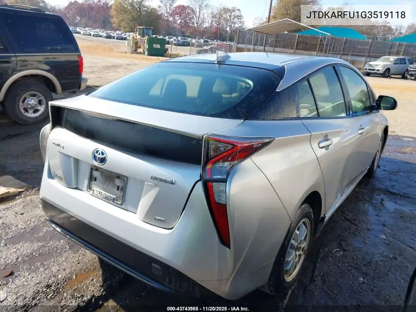 JTDKARFU1G3519118 2016 Toyota Prius Two Eco