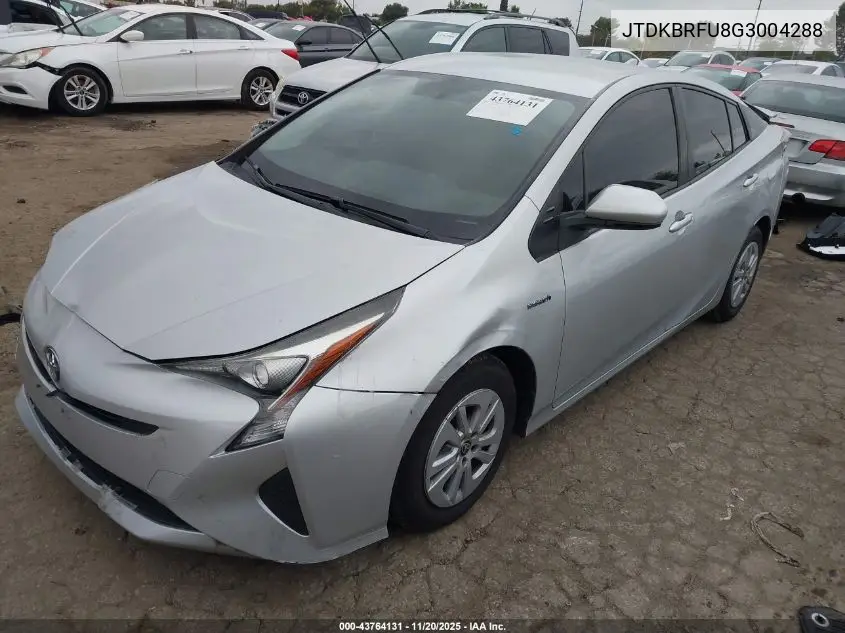 JTDKBRFU8G3004288 2016 Toyota Prius Two