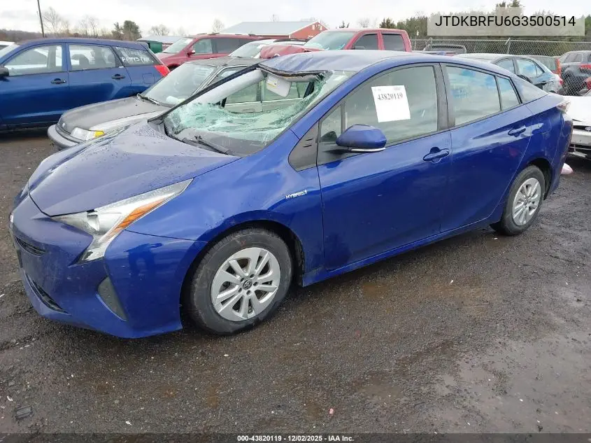 JTDKBRFU6G3500514 2016 Toyota Prius Two