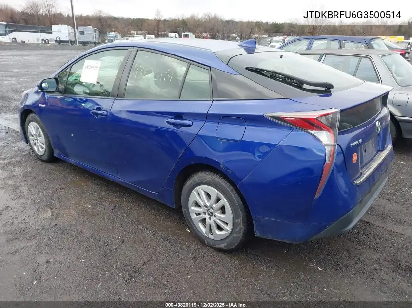 JTDKBRFU6G3500514 2016 Toyota Prius Two