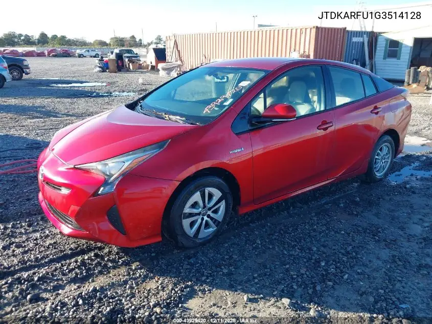 JTDKARFU1G3514128 2016 Toyota Prius Two Eco