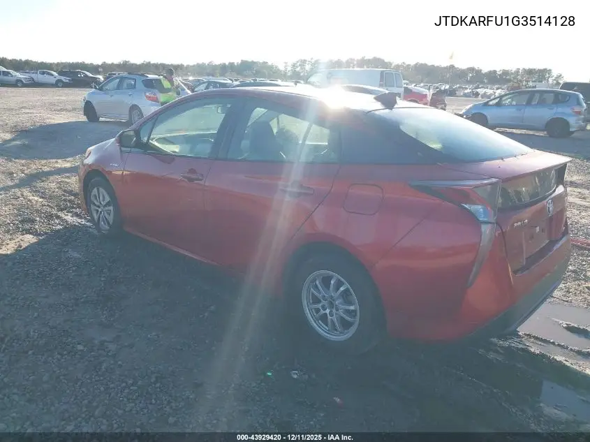 JTDKARFU1G3514128 2016 Toyota Prius Two Eco