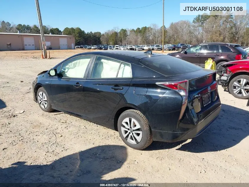 JTDKARFU5G3001108 2016 Toyota Prius Two Eco
