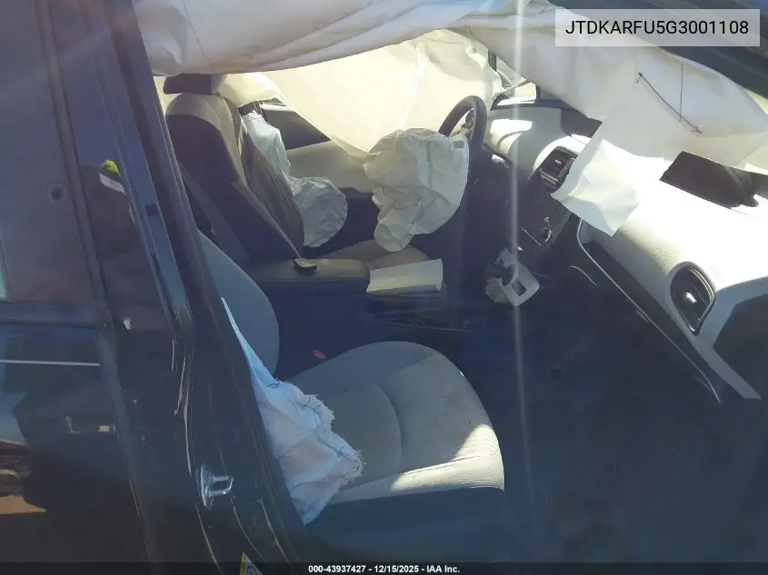 JTDKARFU5G3001108 2016 Toyota Prius Two Eco