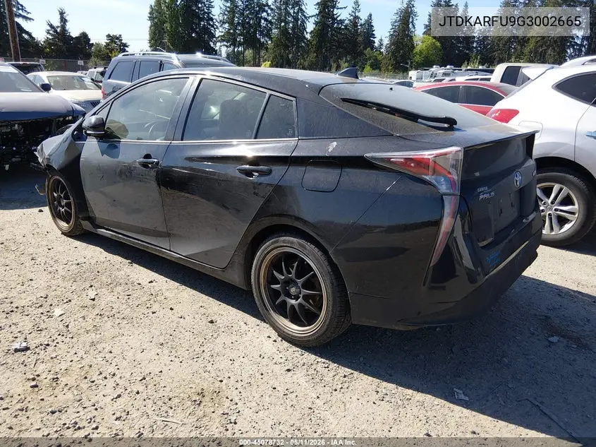 JTDKARFU9G3002665 2016 Toyota Prius Three Touring