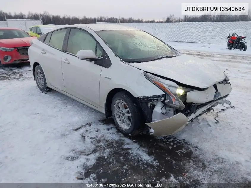 JTDKBRFU9H3540684 2017 Toyota Prius