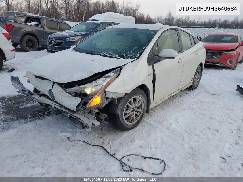 JTDKBRFU9H3540684 2017 Toyota Prius