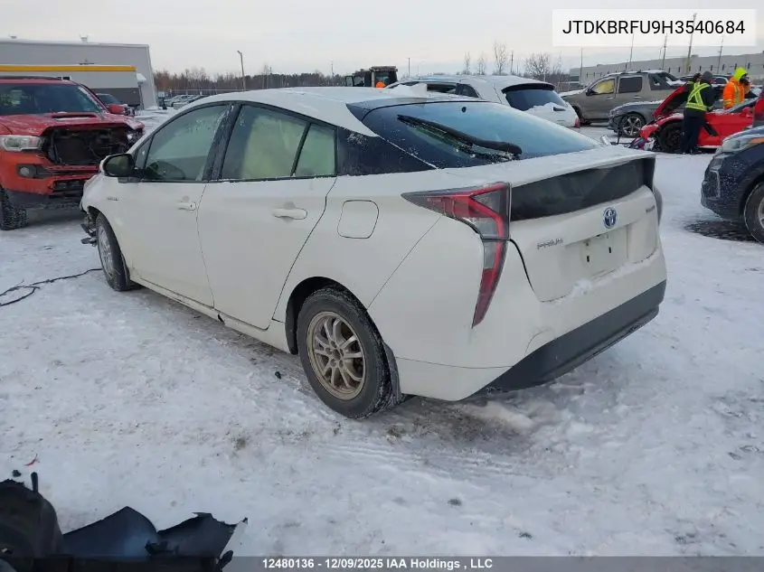 JTDKBRFU9H3540684 2017 Toyota Prius
