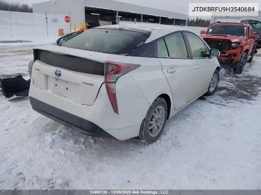 JTDKBRFU9H3540684 2017 Toyota Prius
