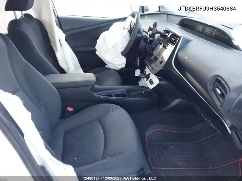 JTDKBRFU9H3540684 2017 Toyota Prius