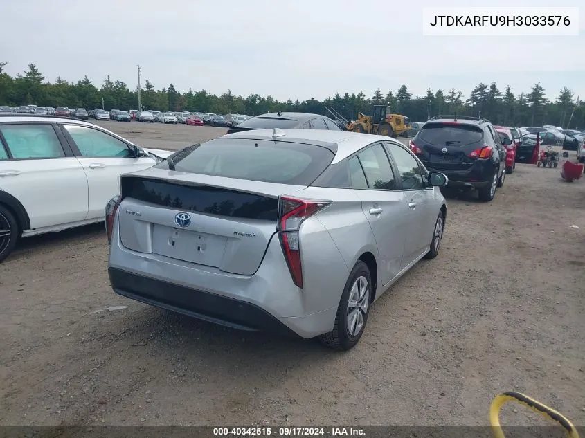 2017 Toyota Prius Three VIN: JTDKARFU9H3033576 Lot: 40342515