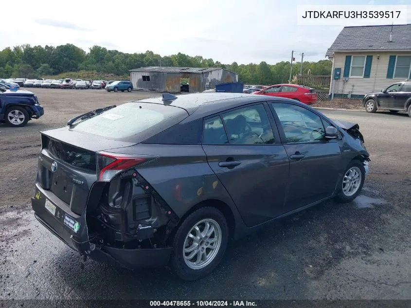 JTDKARFU3H3539517 2017 Toyota Prius Four