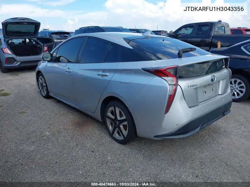 JTDKARFU1H3043356 2017 Toyota Prius Four Touring