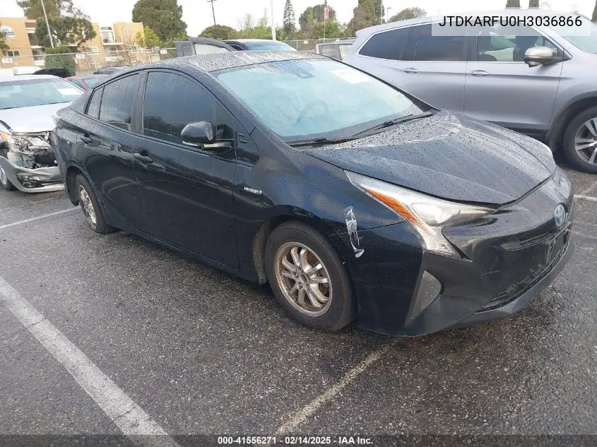 2017 Toyota Prius Four VIN: JTDKARFU0H3036866 Lot: 41556271