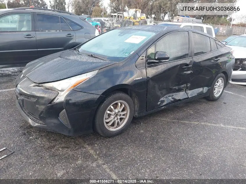 2017 Toyota Prius Four VIN: JTDKARFU0H3036866 Lot: 41556271