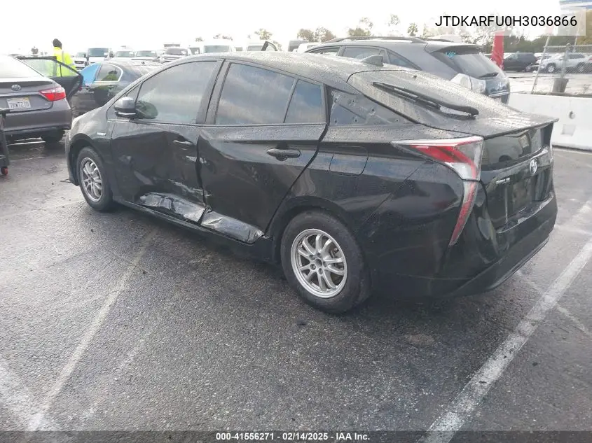 2017 Toyota Prius Four VIN: JTDKARFU0H3036866 Lot: 41556271