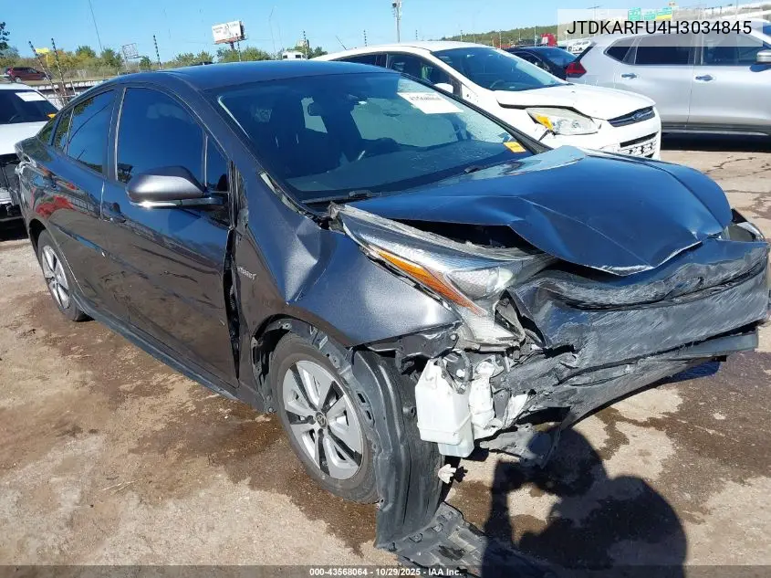 JTDKARFU4H3034845 2017 Toyota Prius Three