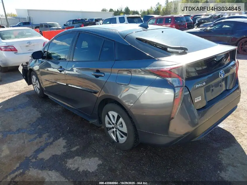 JTDKARFU4H3034845 2017 Toyota Prius Three