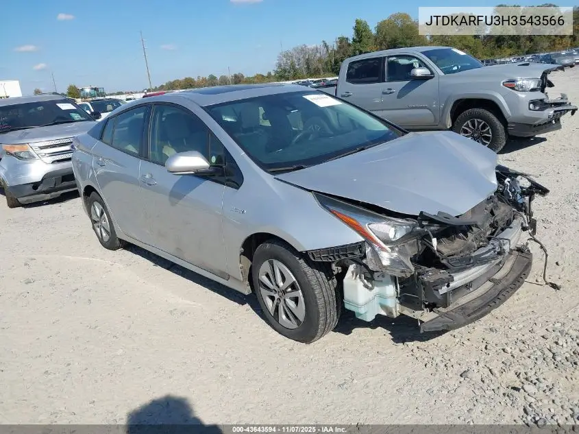JTDKARFU3H3543566 2017 Toyota Prius Three