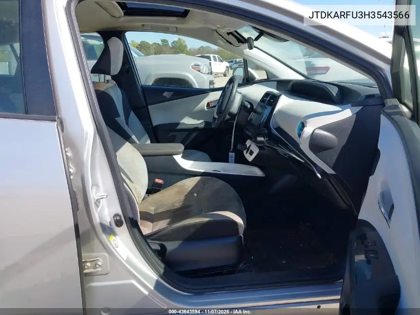 JTDKARFU3H3543566 2017 Toyota Prius Three