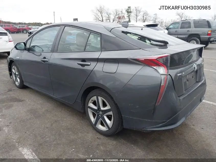 JTDKARFU0H3030985 2017 Toyota Prius Four Touring