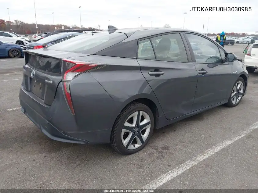 JTDKARFU0H3030985 2017 Toyota Prius Four Touring