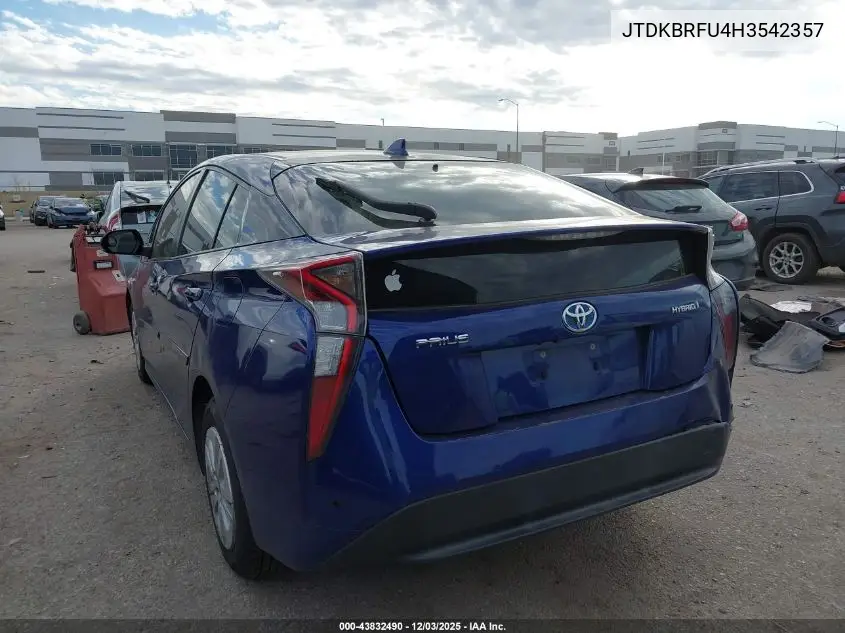 JTDKBRFU4H3542357 2017 Toyota Prius Two