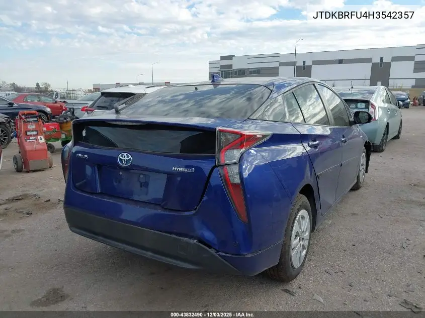 JTDKBRFU4H3542357 2017 Toyota Prius Two