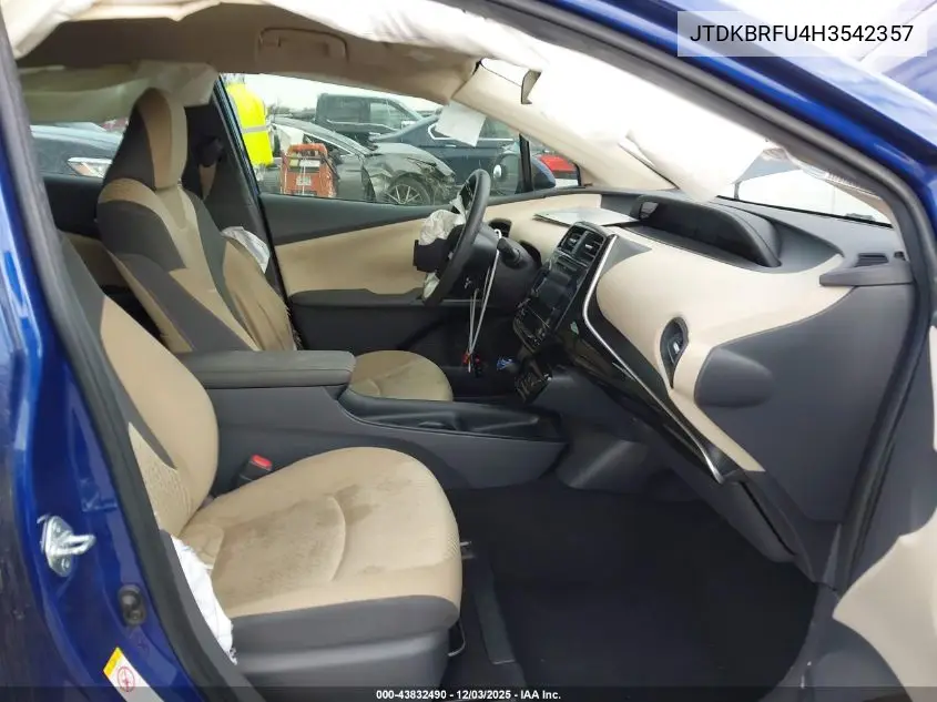 JTDKBRFU4H3542357 2017 Toyota Prius Two