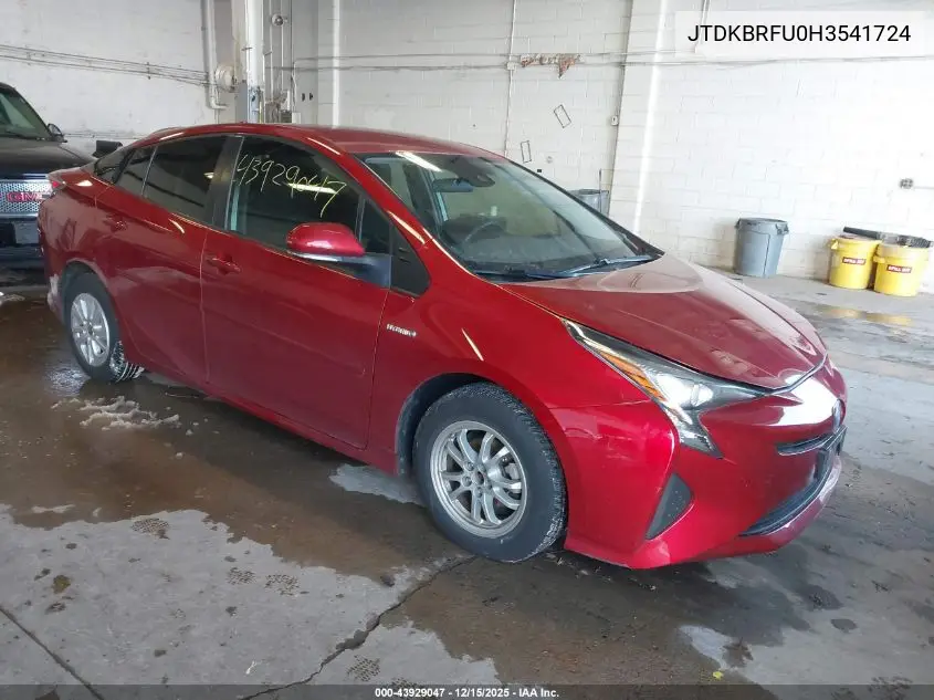 JTDKBRFU0H3541724 2017 Toyota Prius Two