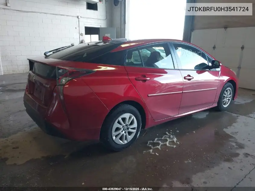JTDKBRFU0H3541724 2017 Toyota Prius Two