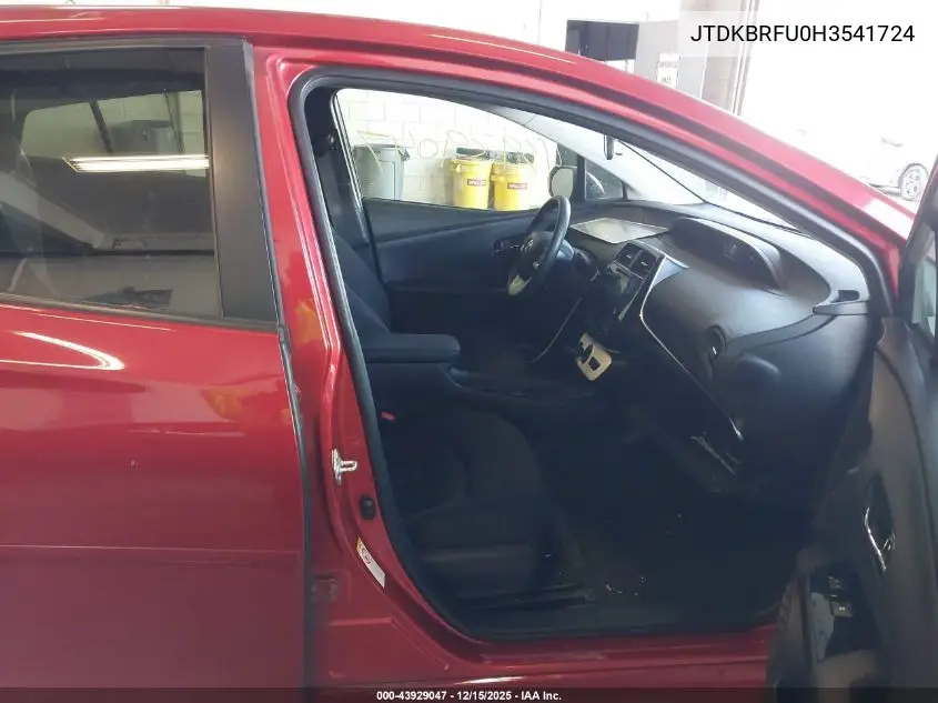 JTDKBRFU0H3541724 2017 Toyota Prius Two