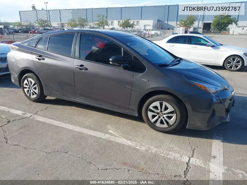 2018 Toyota Prius Two VIN: JTDKBRFU7J3592787 Lot: 41634880