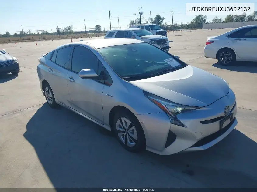 JTDKBRFUXJ3602132 2018 Toyota Prius Two
