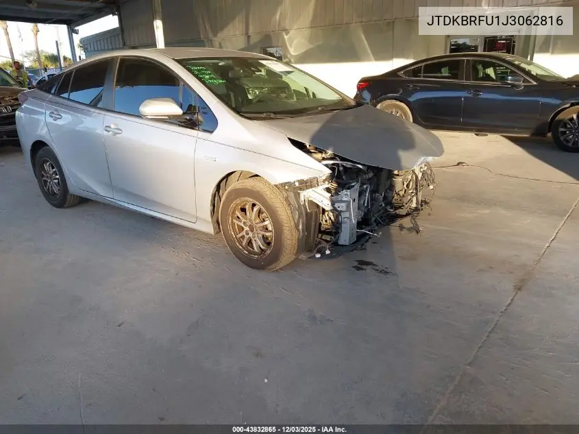 JTDKBRFU1J3062816 2018 Toyota Prius Two