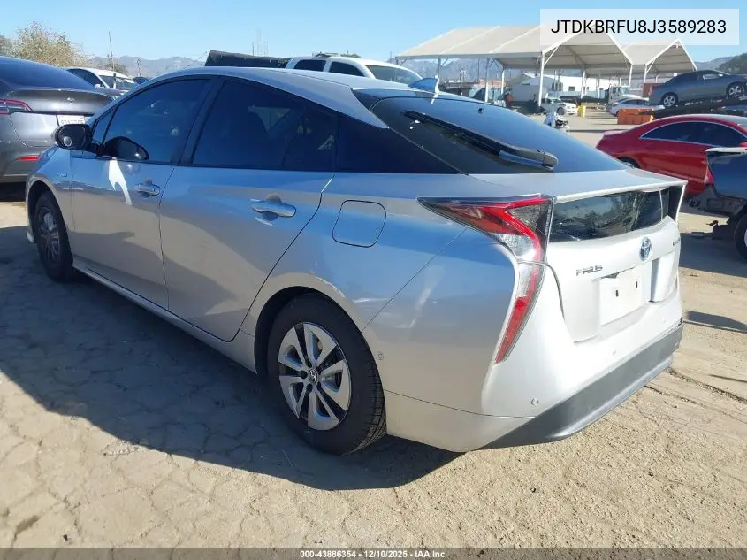 JTDKBRFU8J3589283 2018 Toyota Prius Two