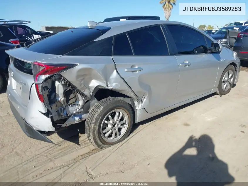 JTDKBRFU8J3589283 2018 Toyota Prius Two