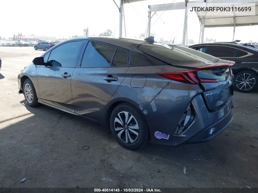 JTDKARFP0K3116699 2019 Toyota Prius Prime Plus