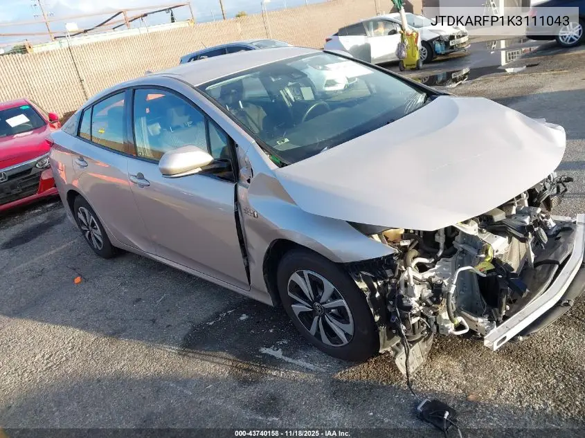 JTDKARFP1K3111043 2019 Toyota Prius Prime Plus